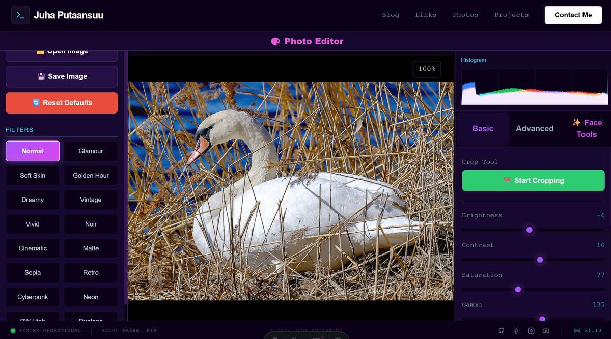 Experimental WebGL Photo Editor